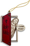 I Saw That Jesus Christmas Ornament – Funny Wooden Christian Tree Decor
