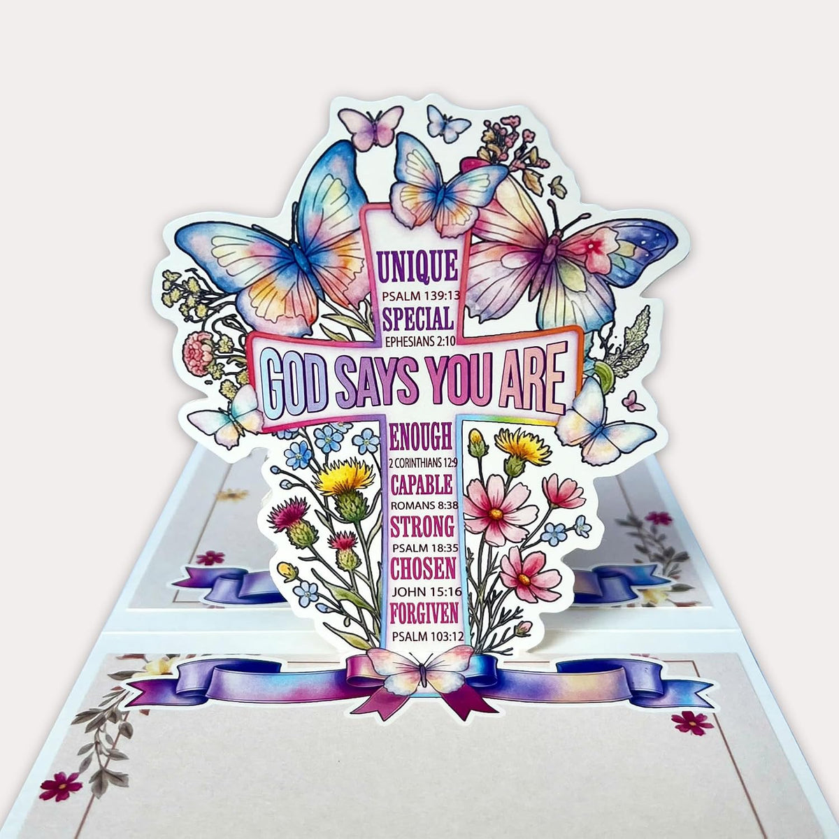 God Says You Are Pop Up Card – 3D Christian Card with Bible Verses