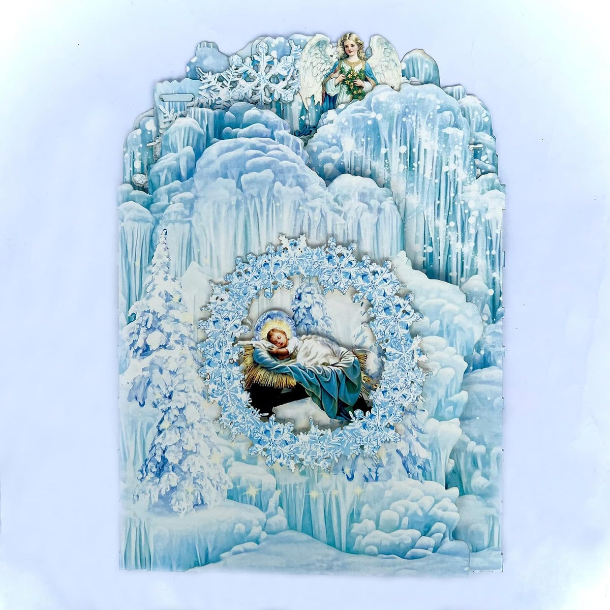 Nativity Pop Up Christmas Card – 3D Christian Jesus Mary Joseph Card