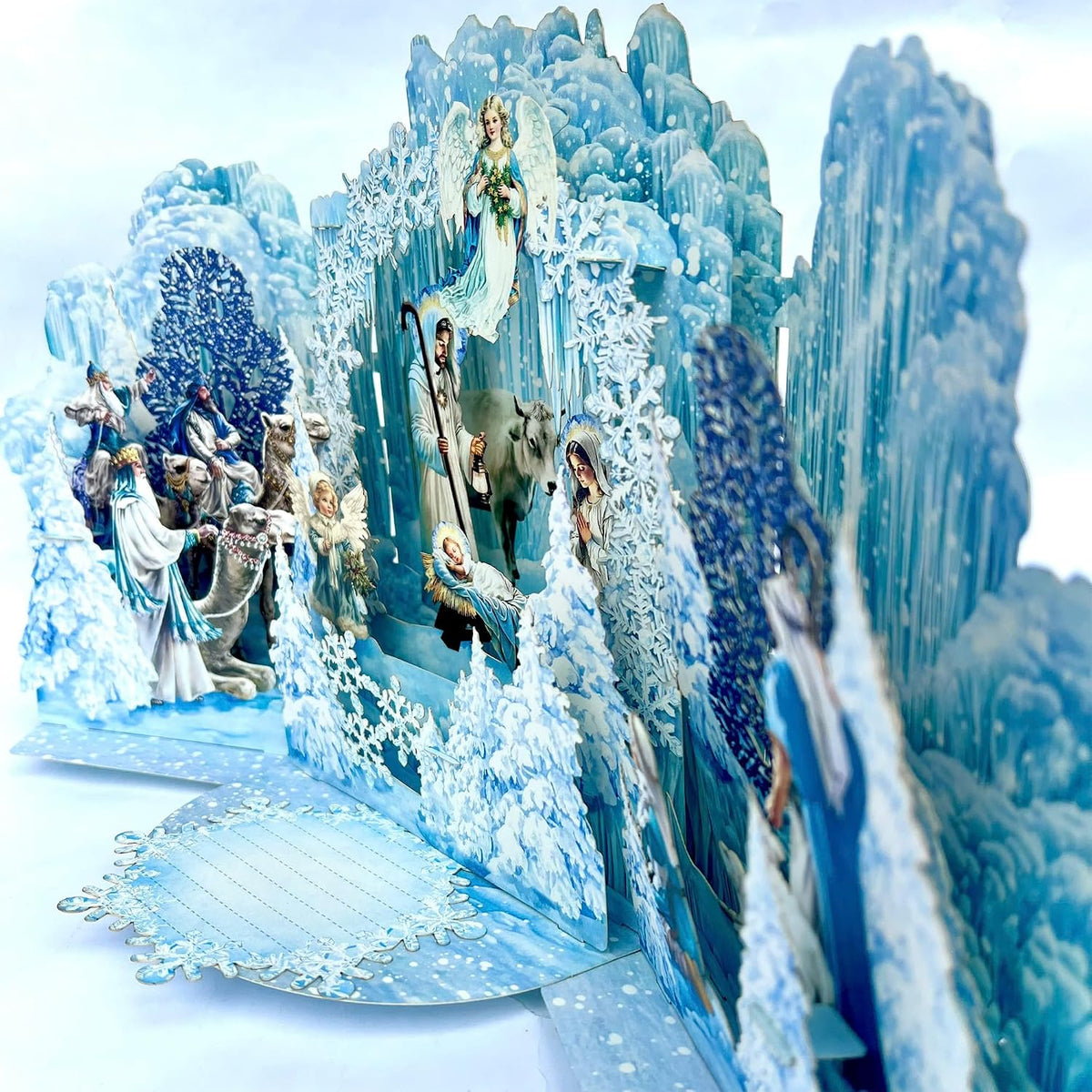 Nativity Pop Up Christmas Card – 3D Christian Jesus Mary Joseph Card
