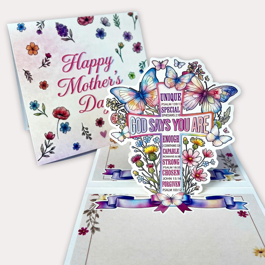God Says You Are Pop Up Card – 3D Christian Card with Bible Verses