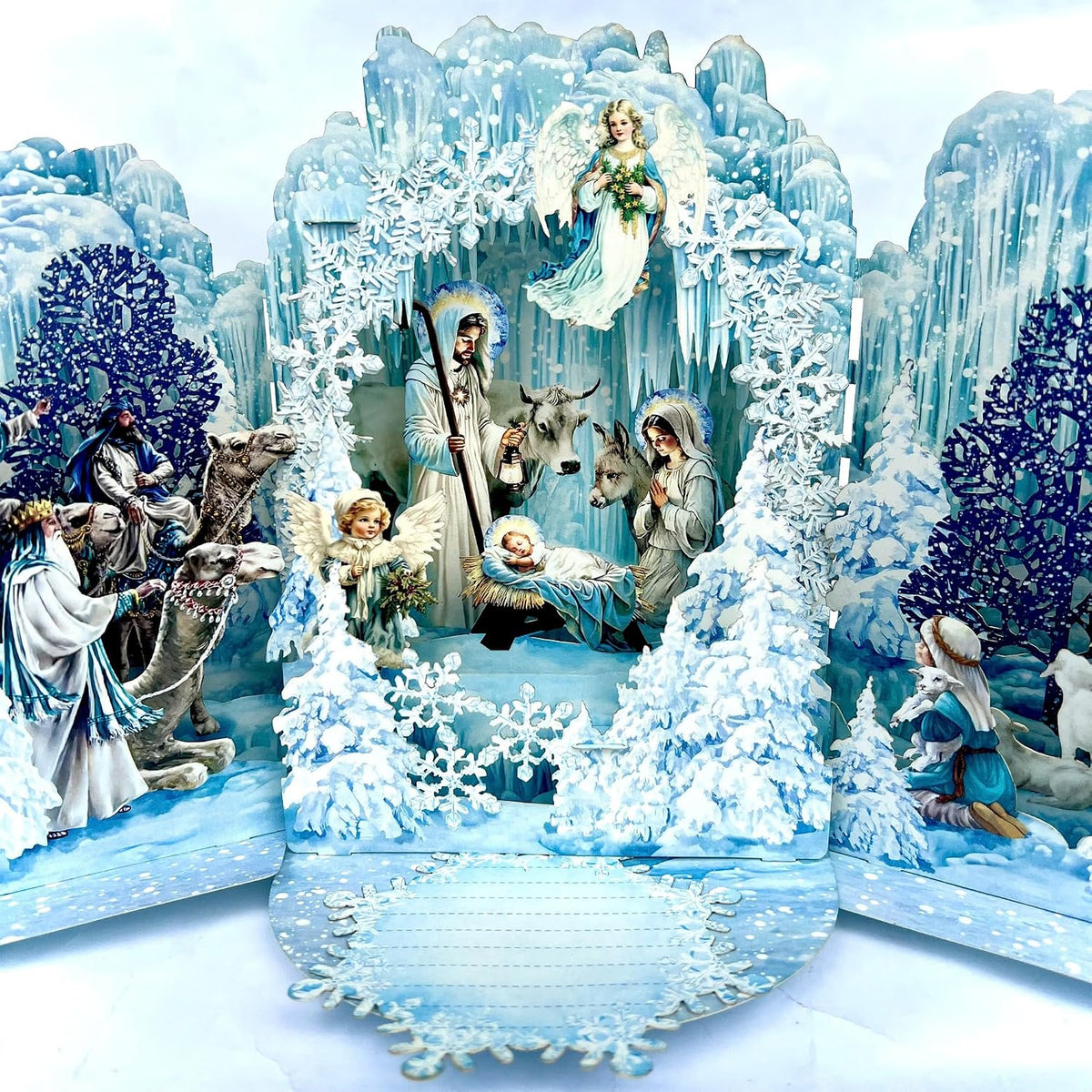 Nativity Pop Up Christmas Card – 3D Christian Jesus Mary Joseph Card